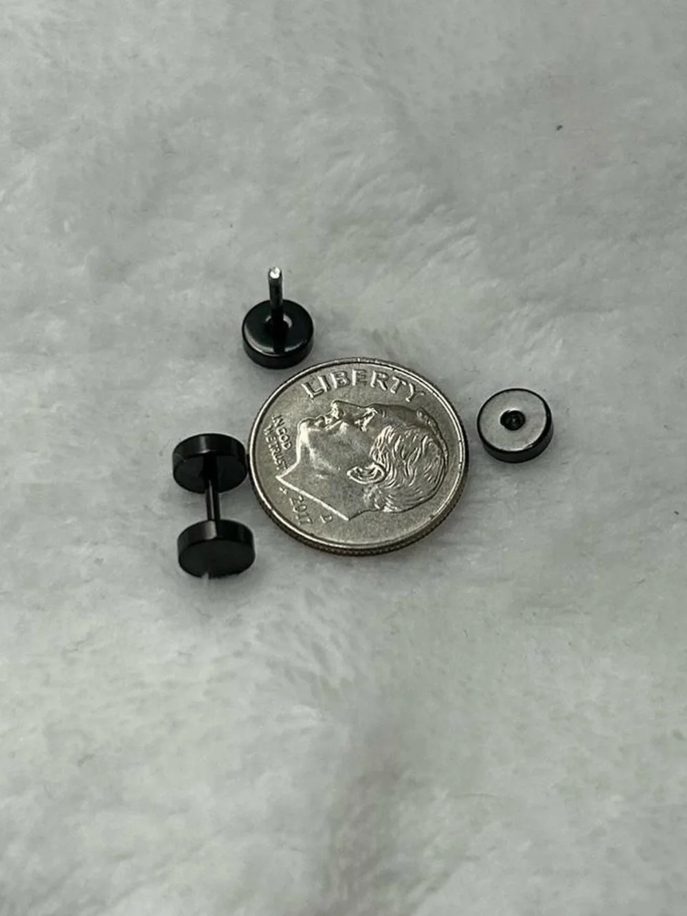 Black 6mm Stainless Steel Stud Earrings for Men